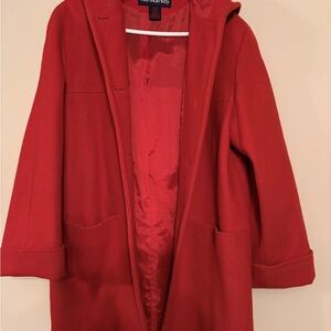 Elegant Red Hooded Coat by Pendleton